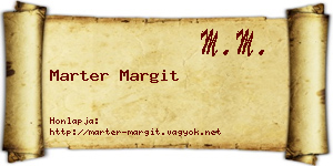 Marter Margit névjegykártya